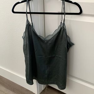 Abercrombie A&F green camisole with lace detailing - women’s size L